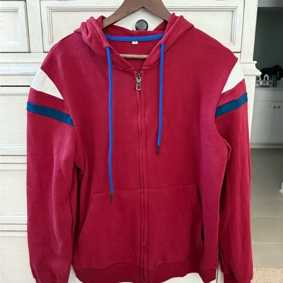 Marvel Wandavision Cosplay Red Hoodie with Blue and White Accents - Picture 1 of 3